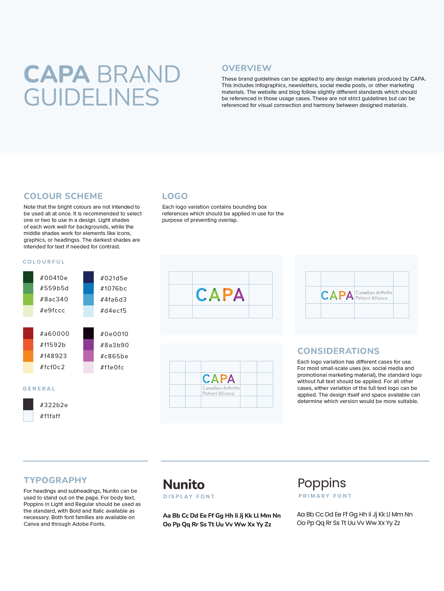 Simple overview of the updated branding guidelines for quick distribution.