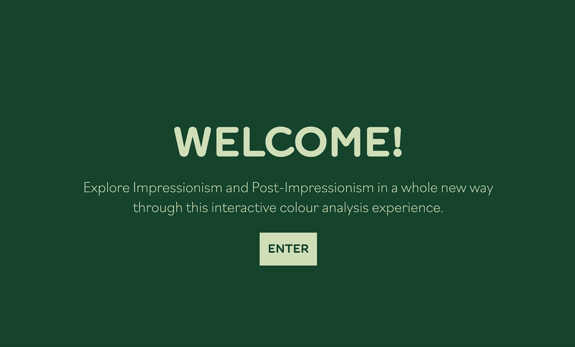 Welcome landing page.