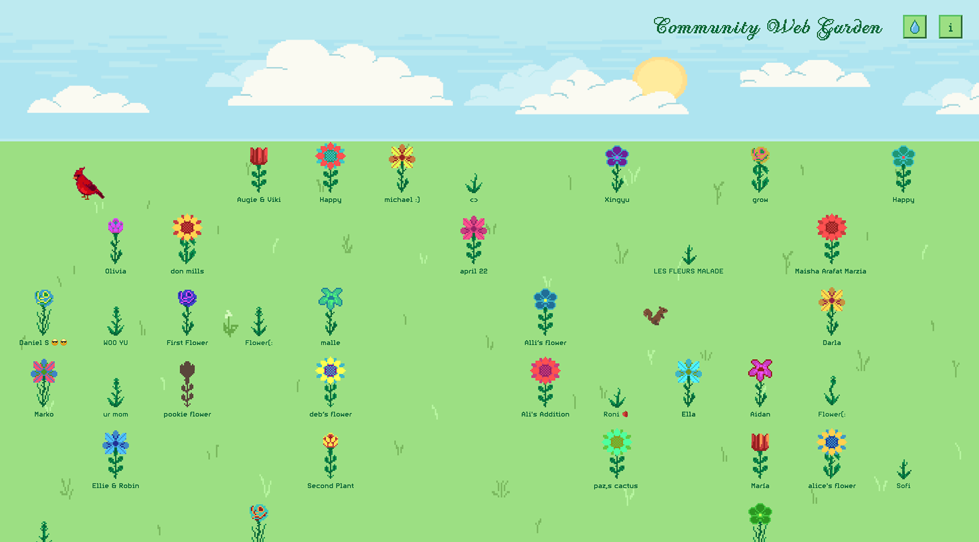 Day version of the garden.