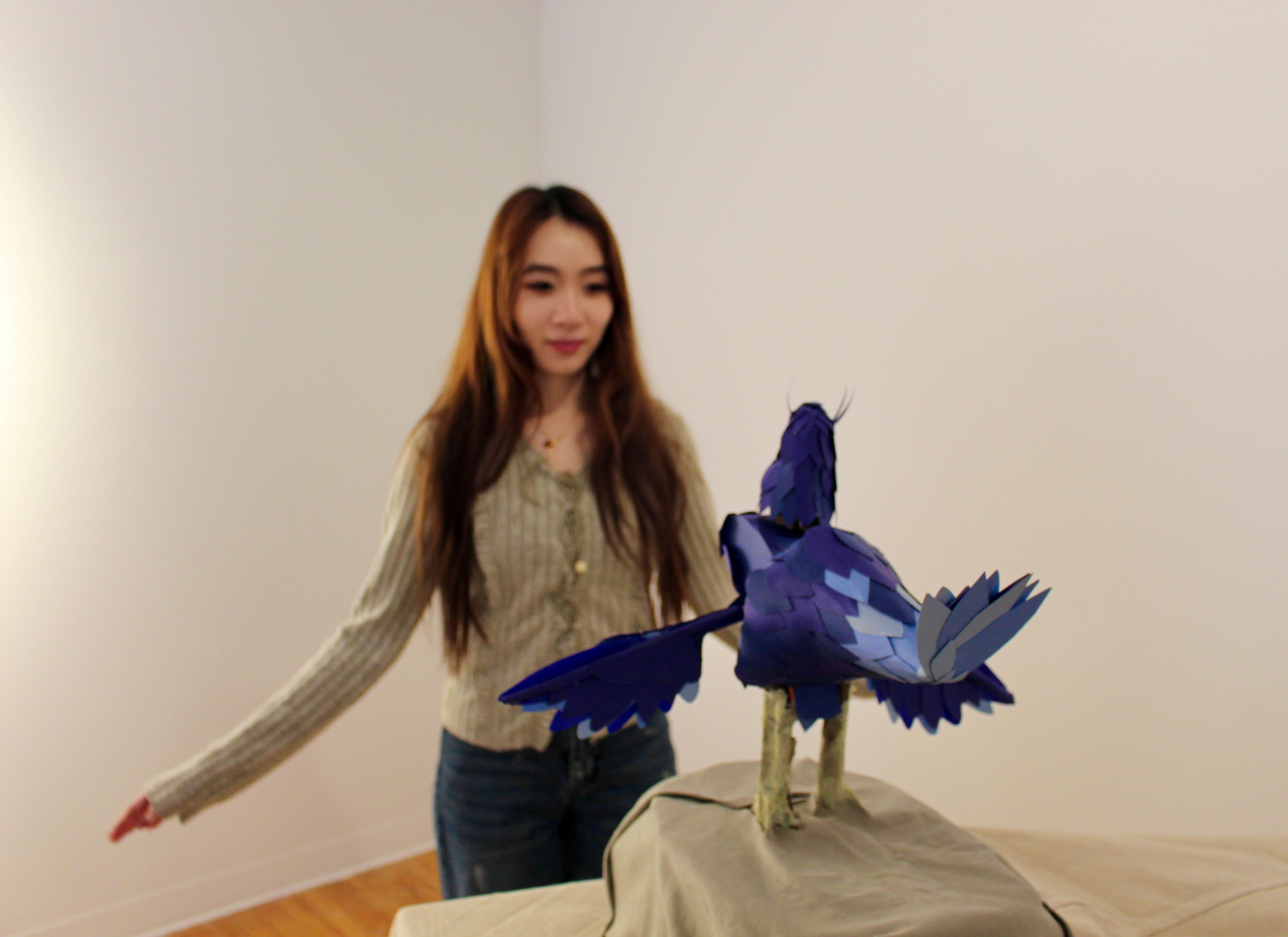 Bird interaction example: the bird was calm with only having one visitor.