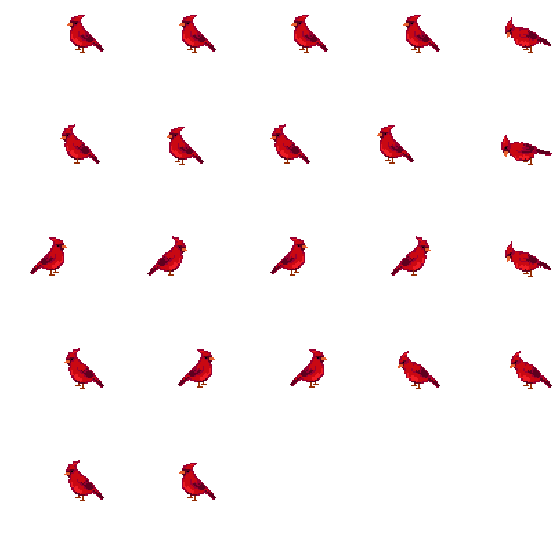 Sprite sheet for the cardinal animation.