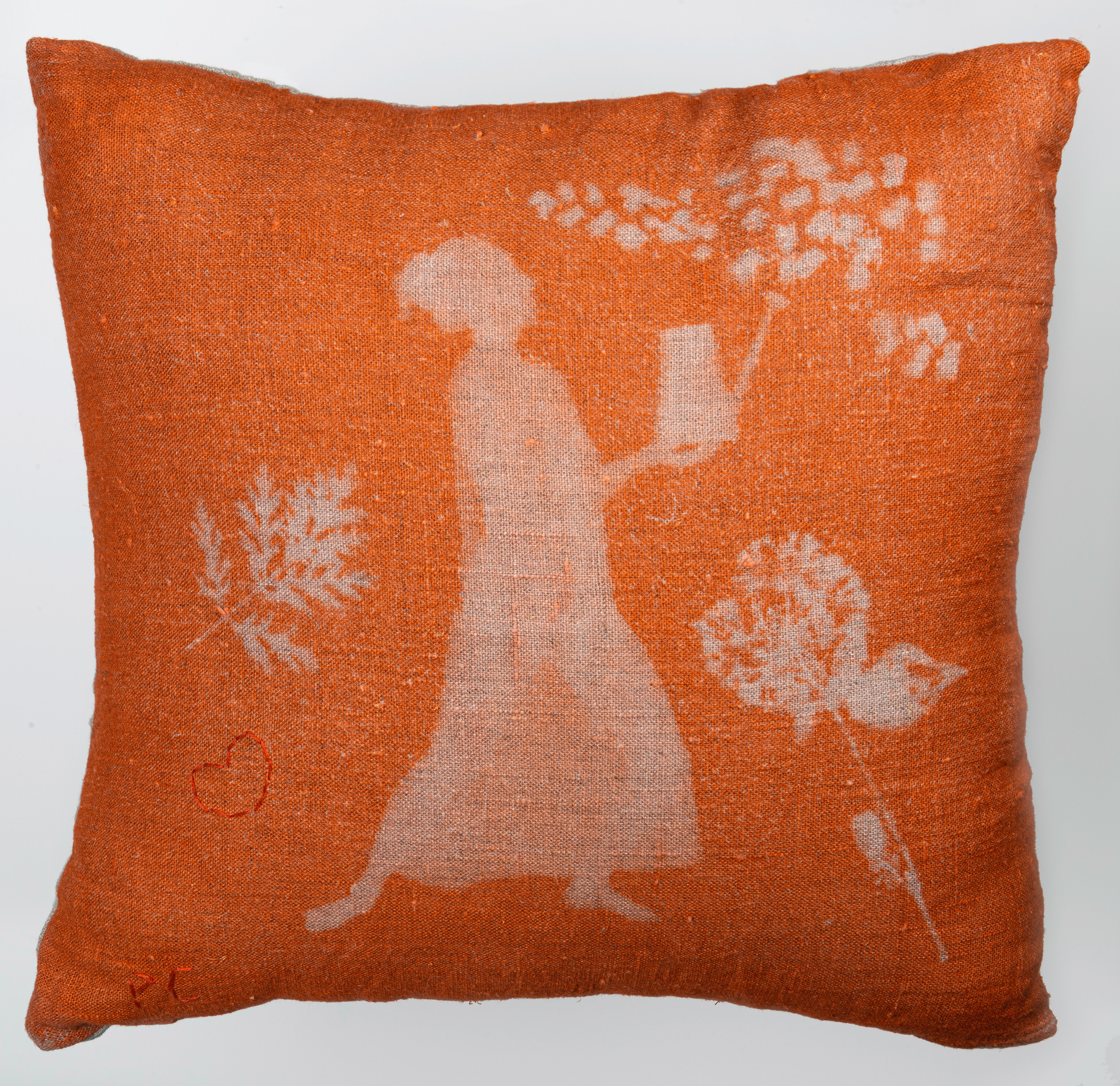UV photogram on linen pillow