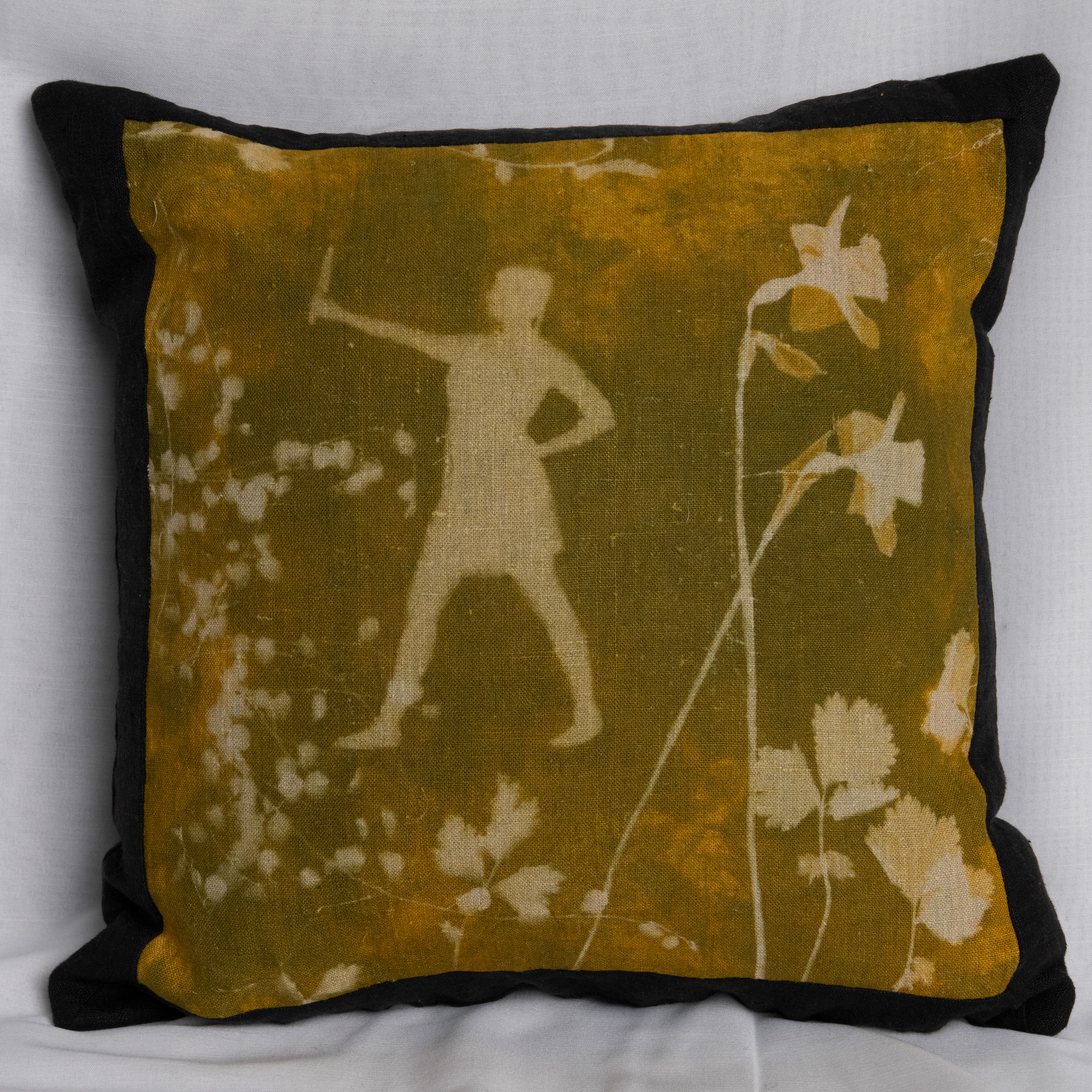 UV photogram on linen pillow