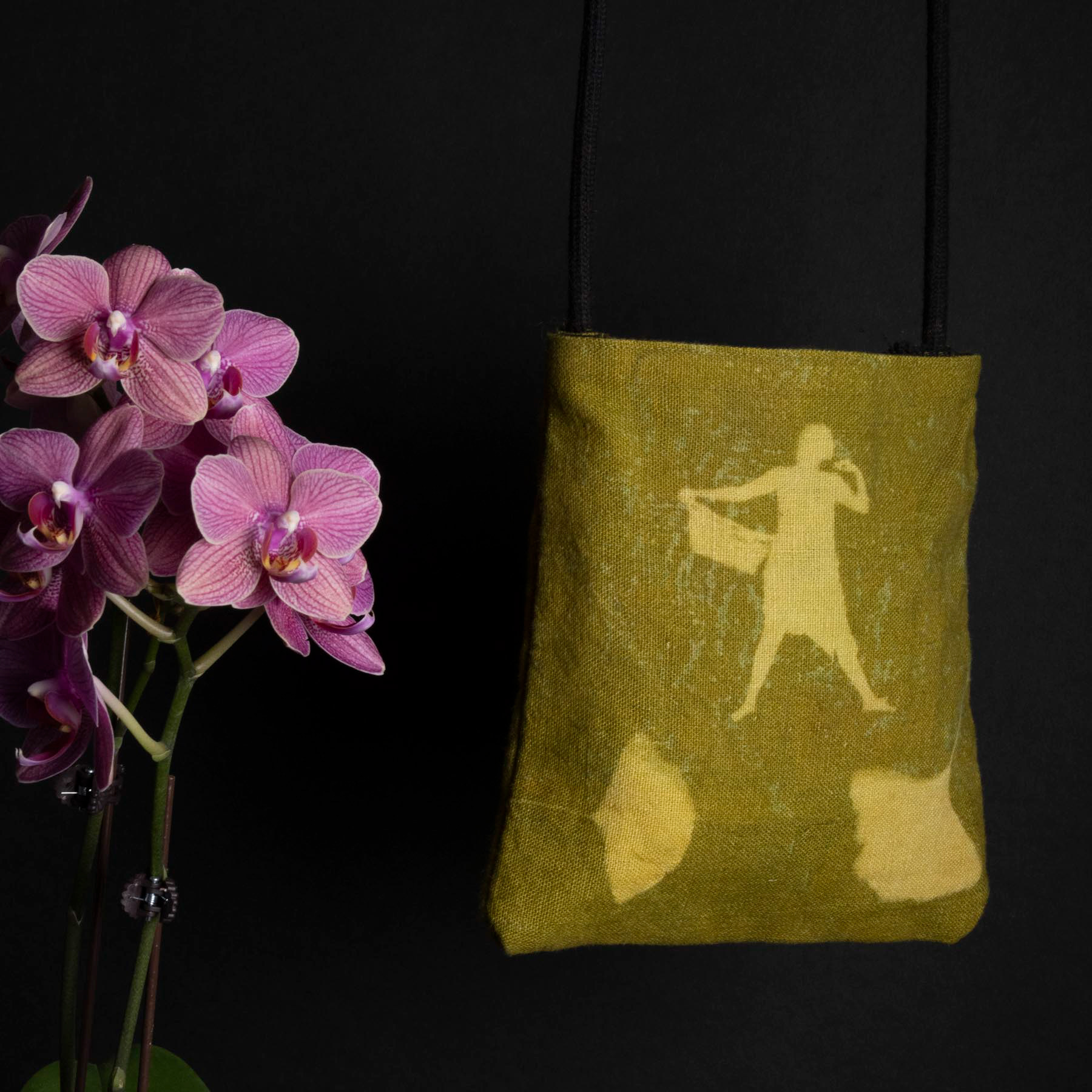 UV photogram on linen small bag
