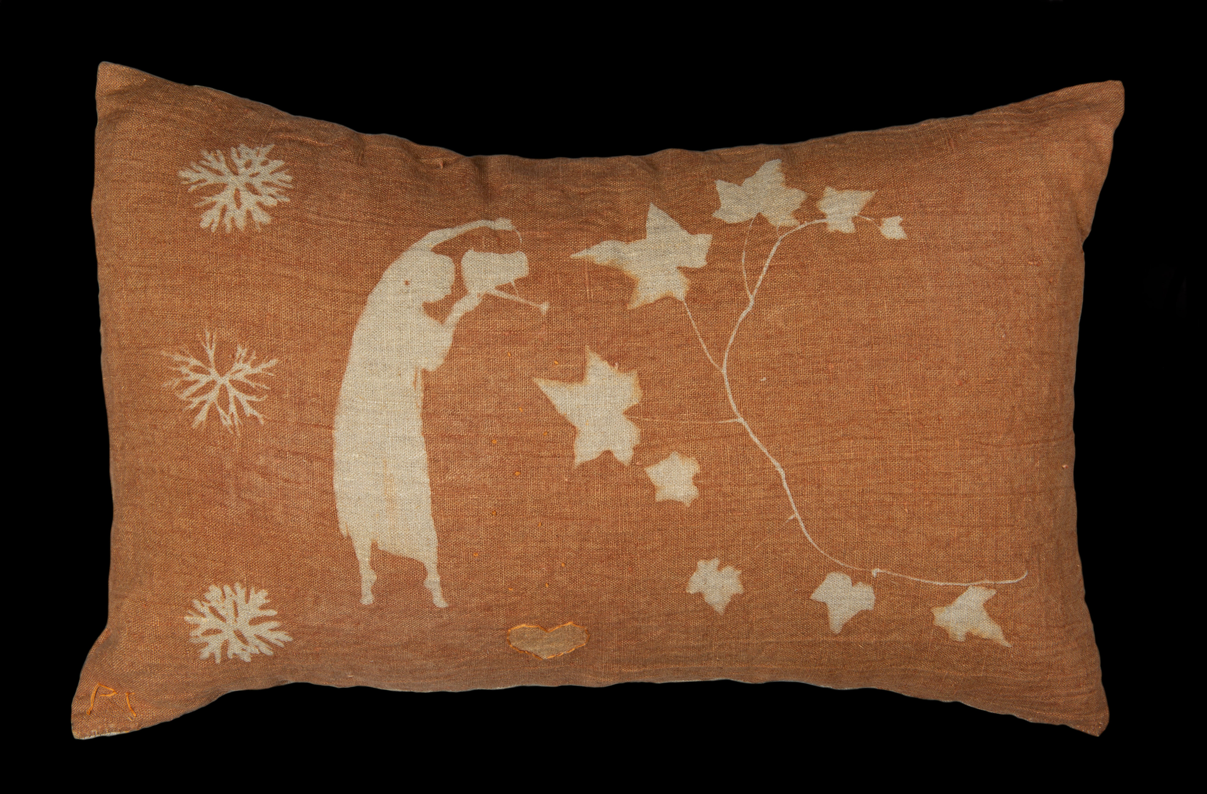 UV photogram on linen pillow