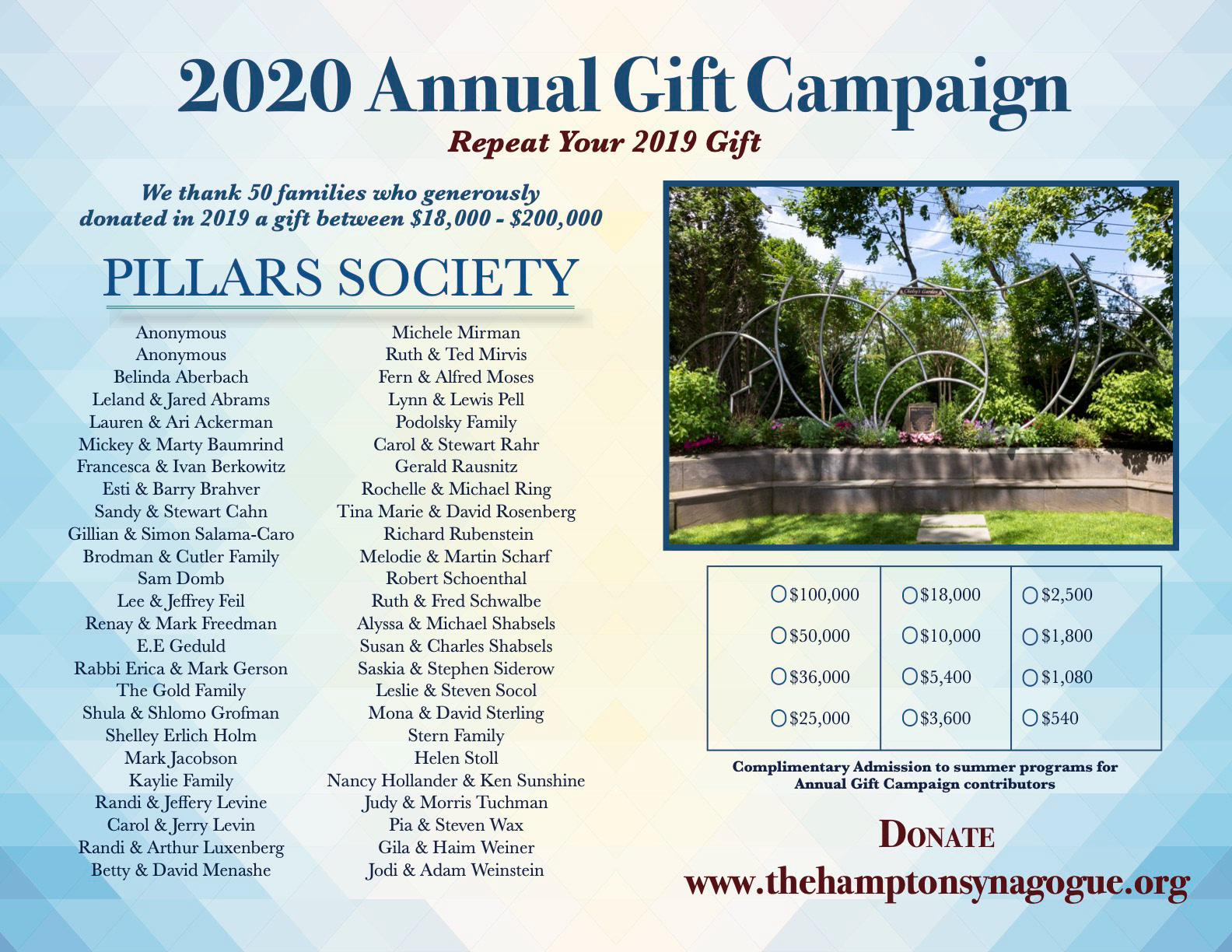 The Hampton Synagogue Summer 2020 Brochure