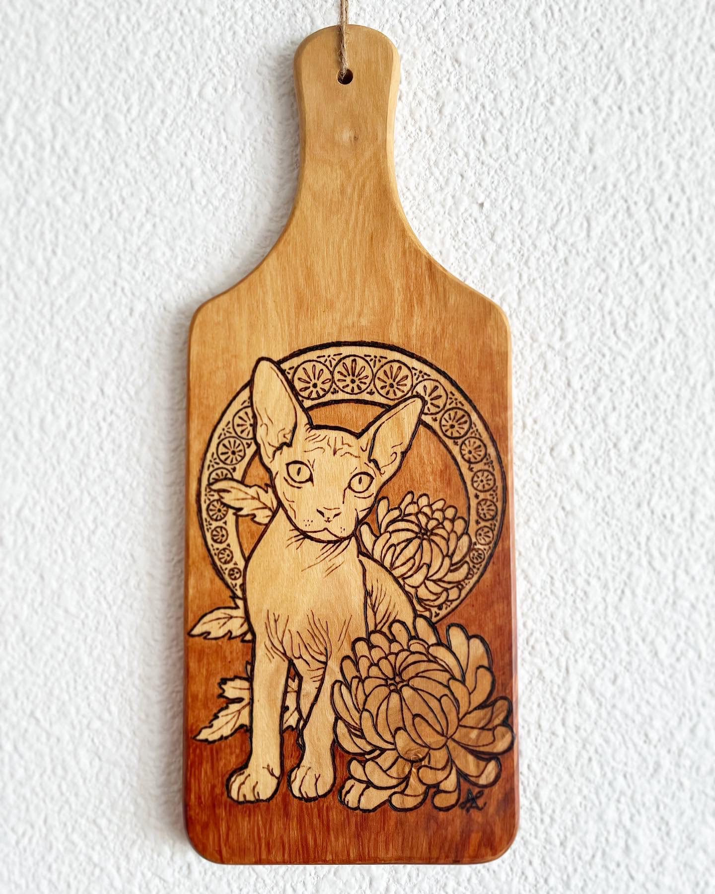 Wood Burned and Stained