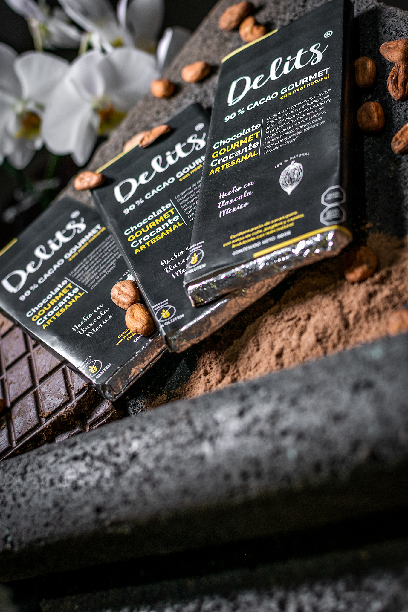 Barra de chocolate 90% cacao con miel natural