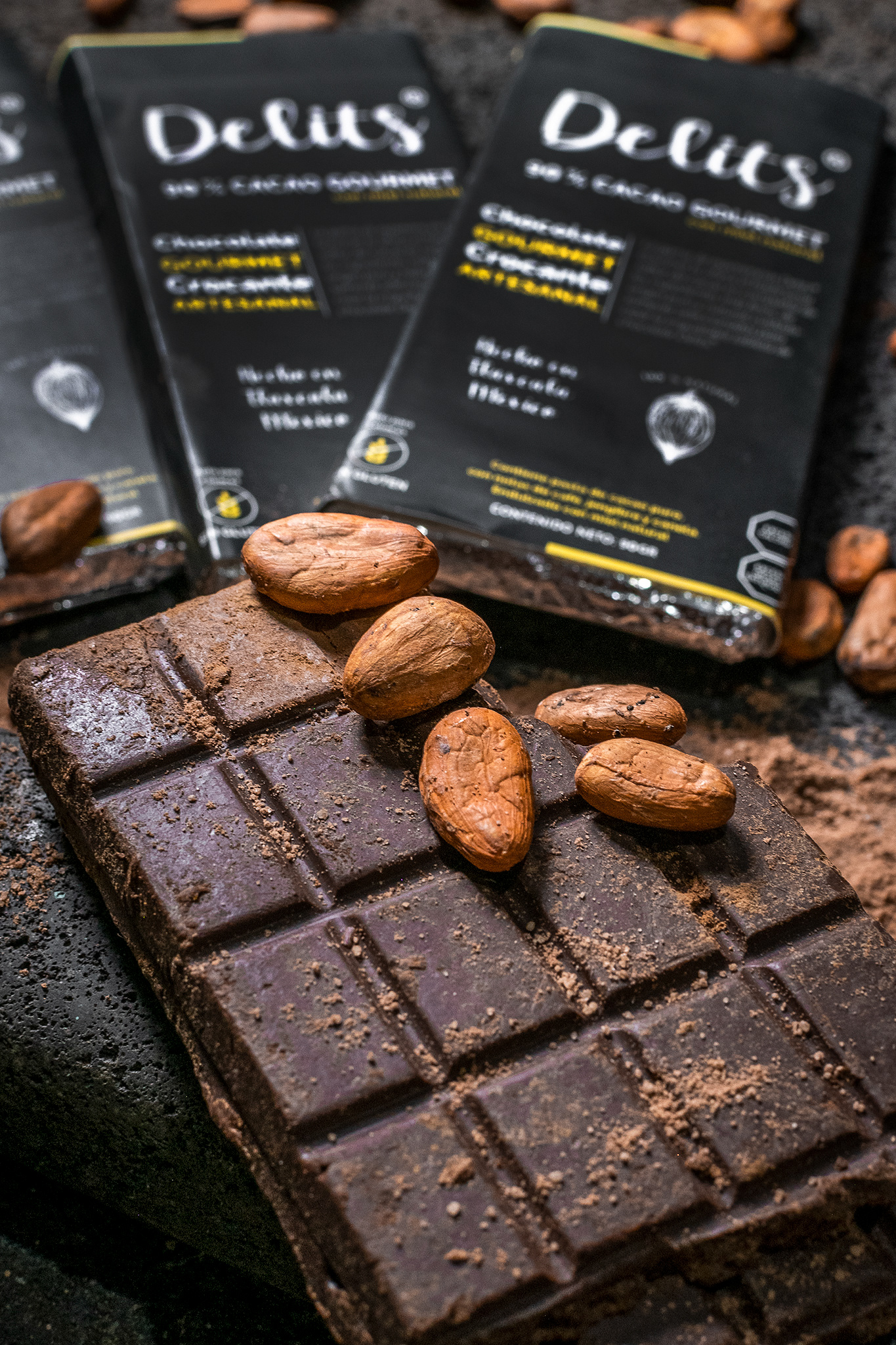 Barra de chocolate 90% cacao con miel natural