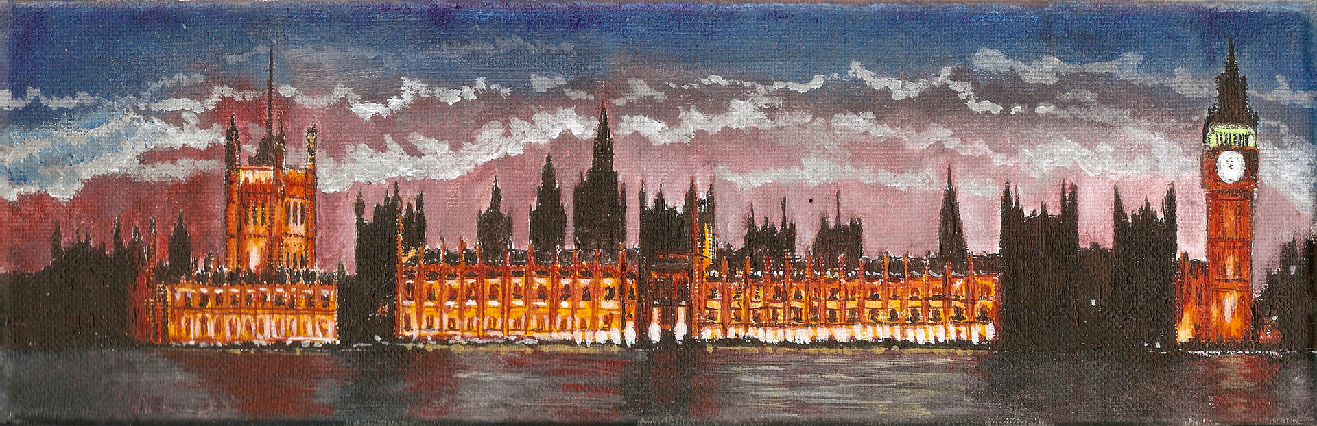 Westminister Palace (2015) | Acrilic on Canvas 10x30 | Mostra BazArt 2015