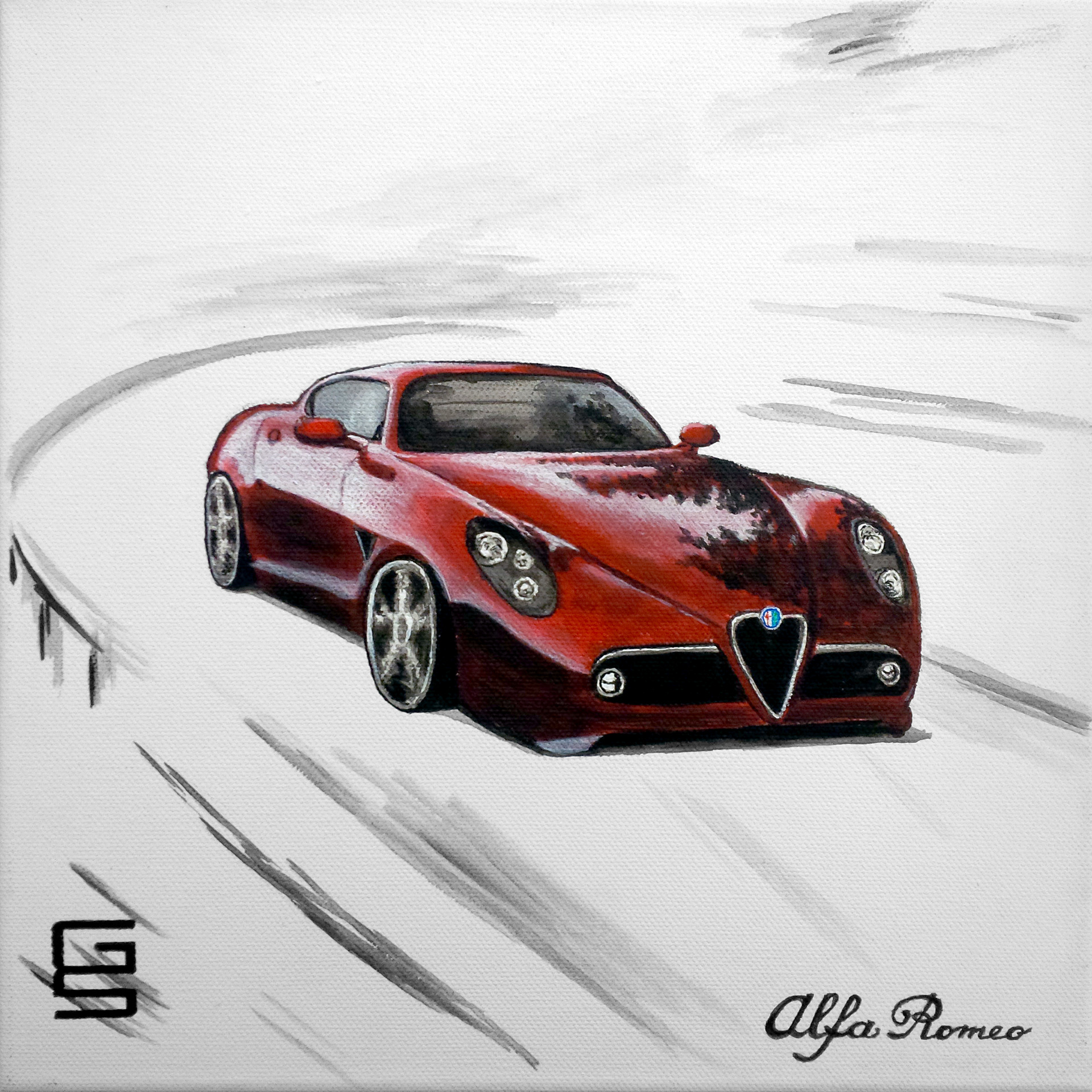 Alfa Romeo 8C (2016) | Acrilic on Canvas 30x30