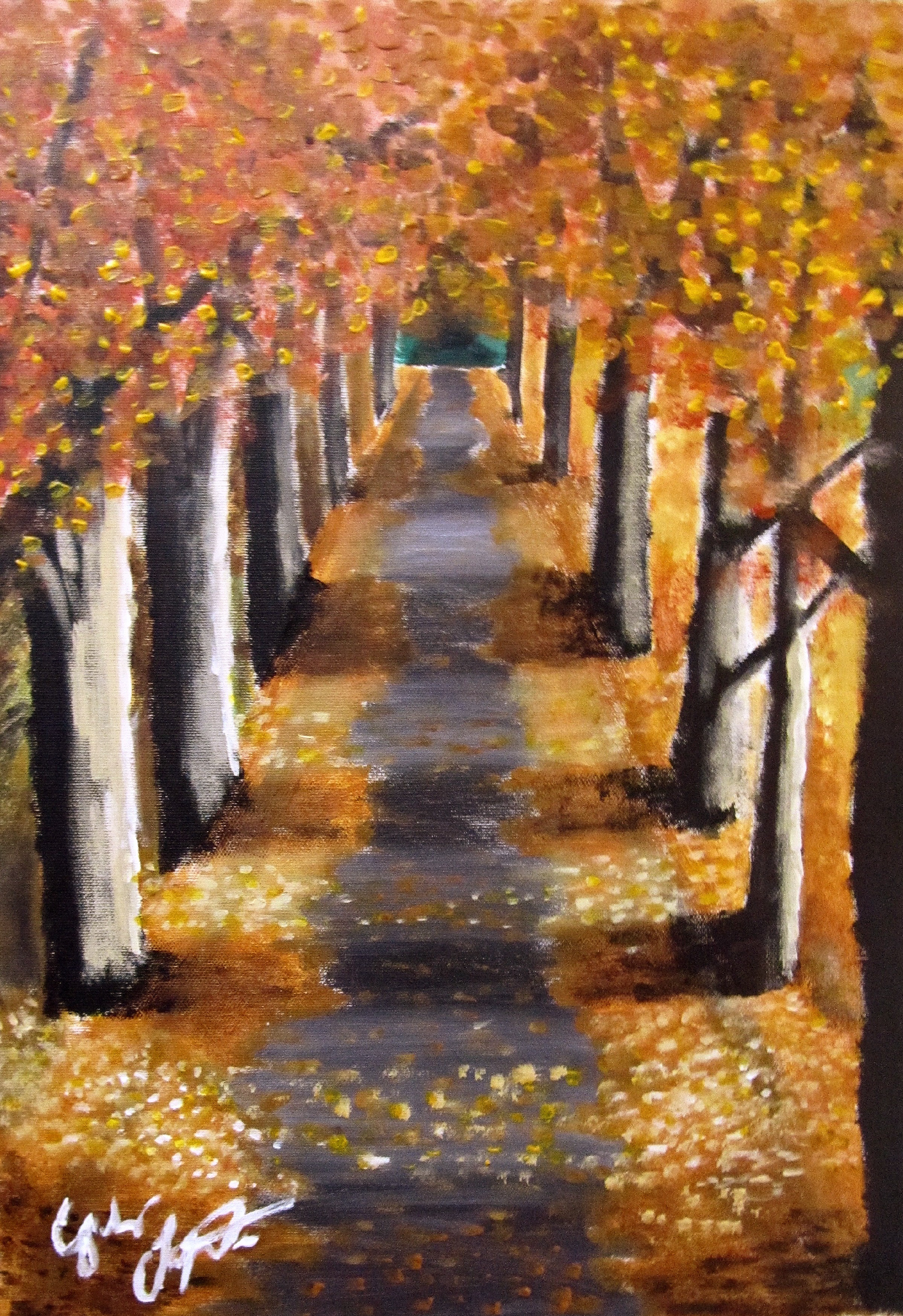 Strada d'Autunno (2012) | Acrilic and Tempera on Canvas 35x50
