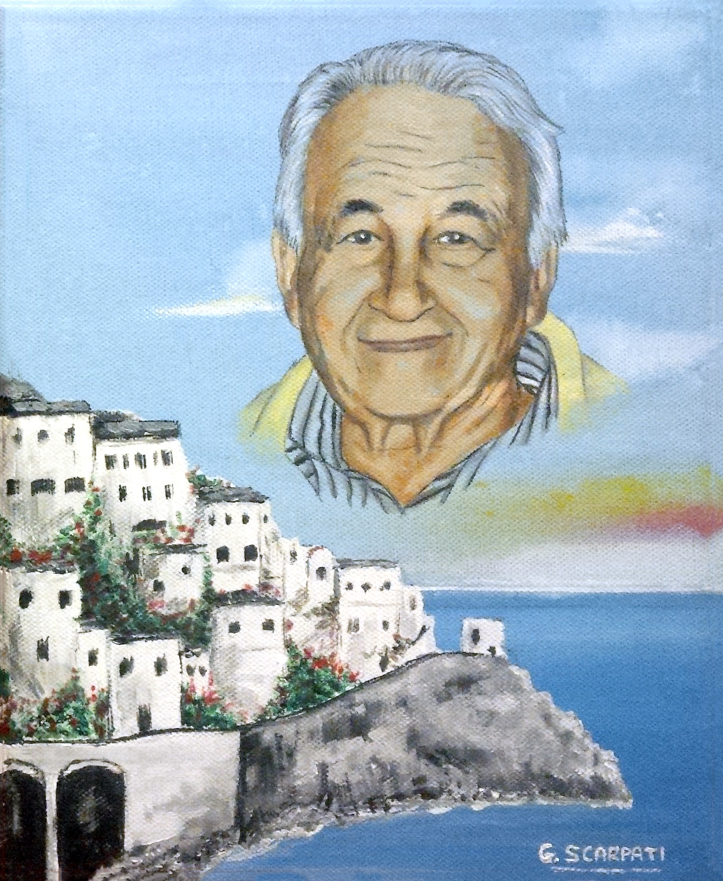 Amalfi Grandpa Style - Picture of Giuseppe Caso (2015) | Acrilic on Canvas 25x30