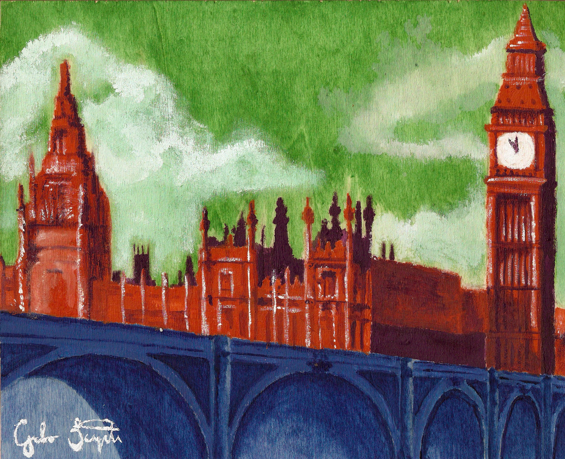 Big Ban - Londra (2012) | Tempera on Wood