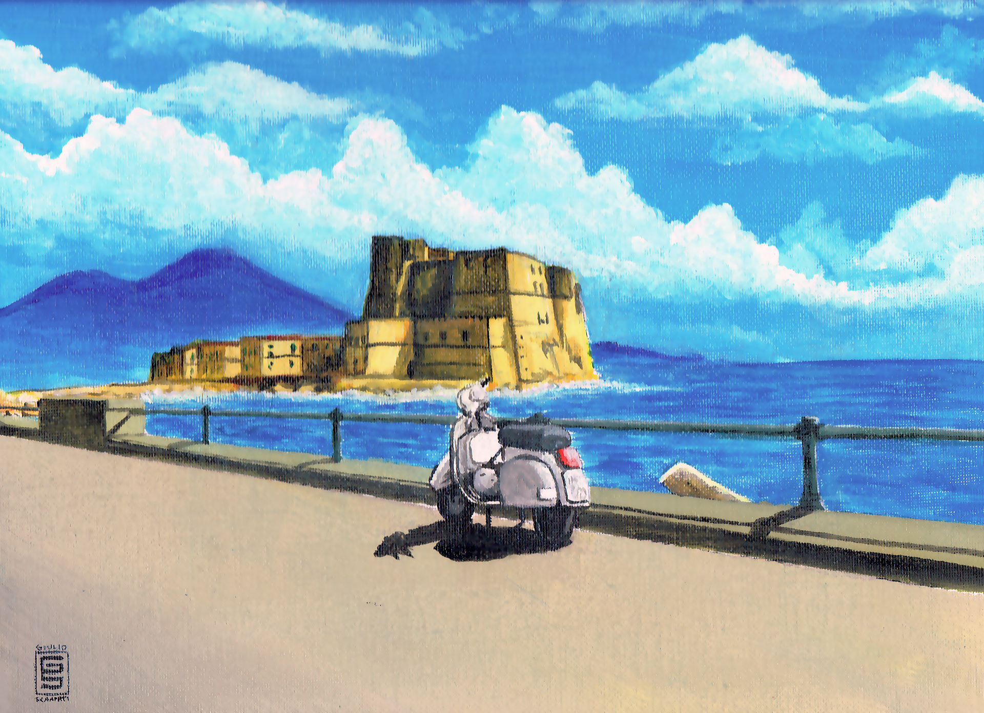 Castel dell'Ovo - Mergellina (2016) | Acrilic on Cardboard Cloth 24x30