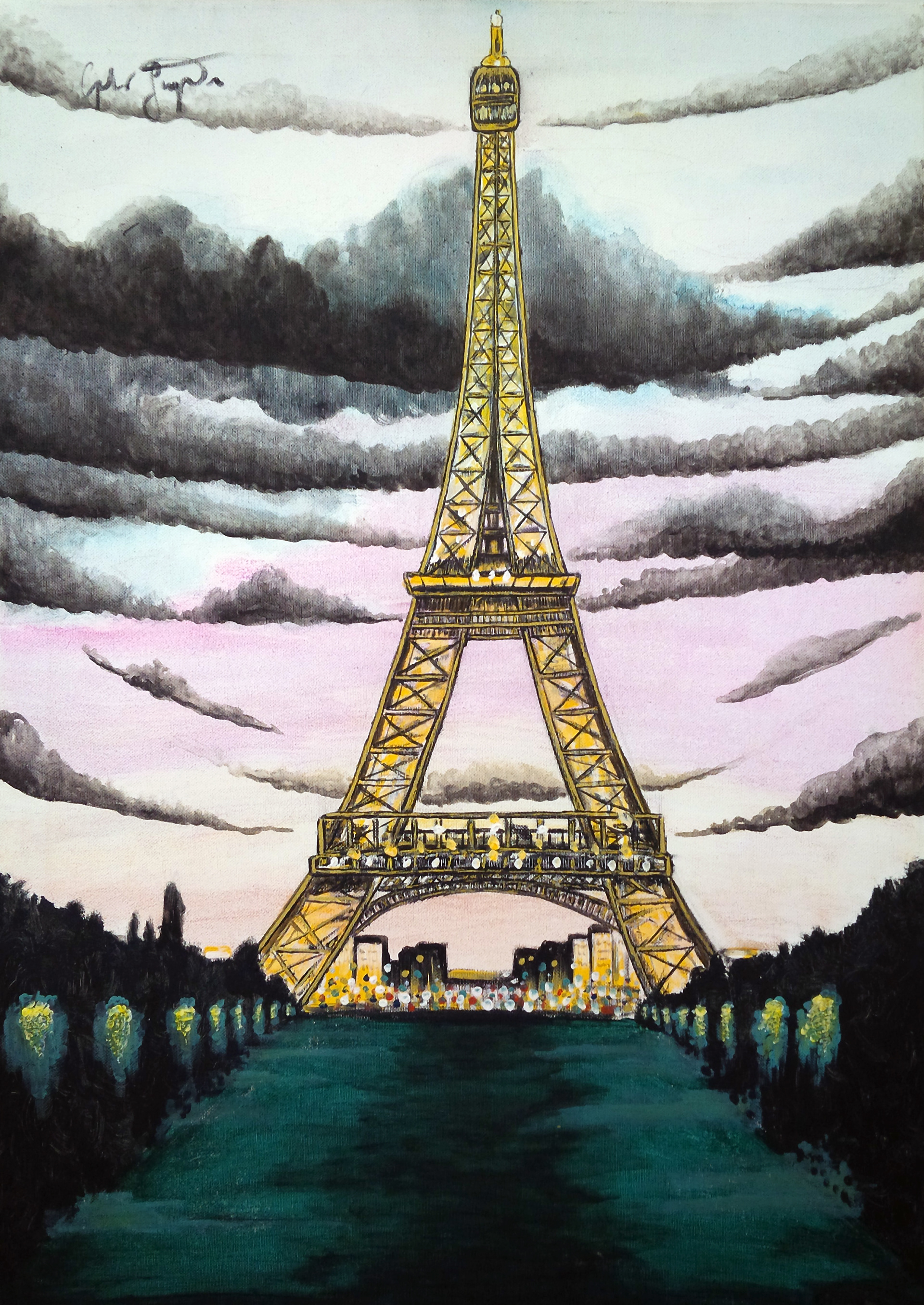 La Tour Eiffel - Paris (2012) | Acrilic and Watercolor on Canvas 50x70
