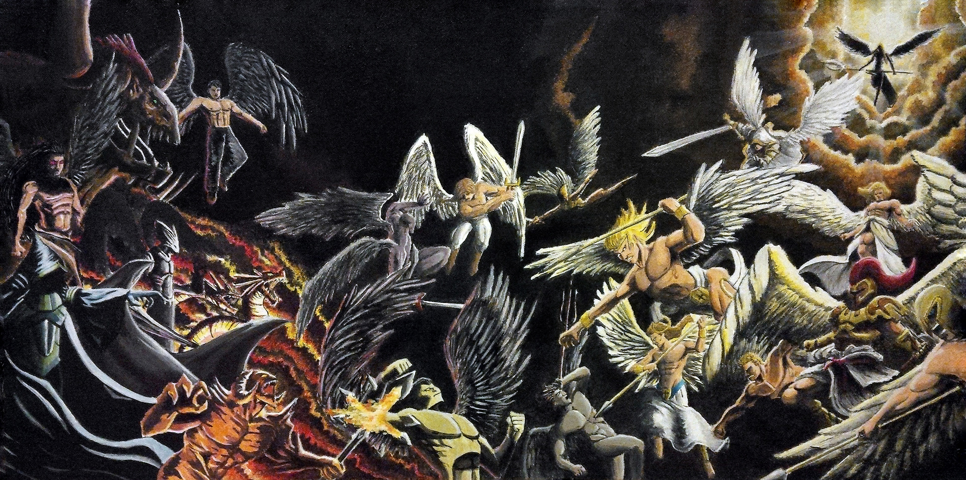 Apocalisse 5,11 - 9,12 (2016) | Acrilic on Canvas 40x80