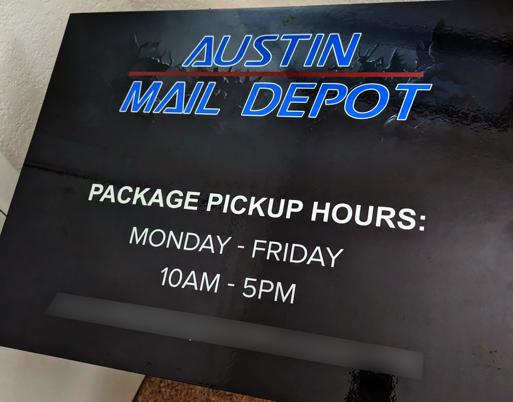 Sign on Mailroom Door