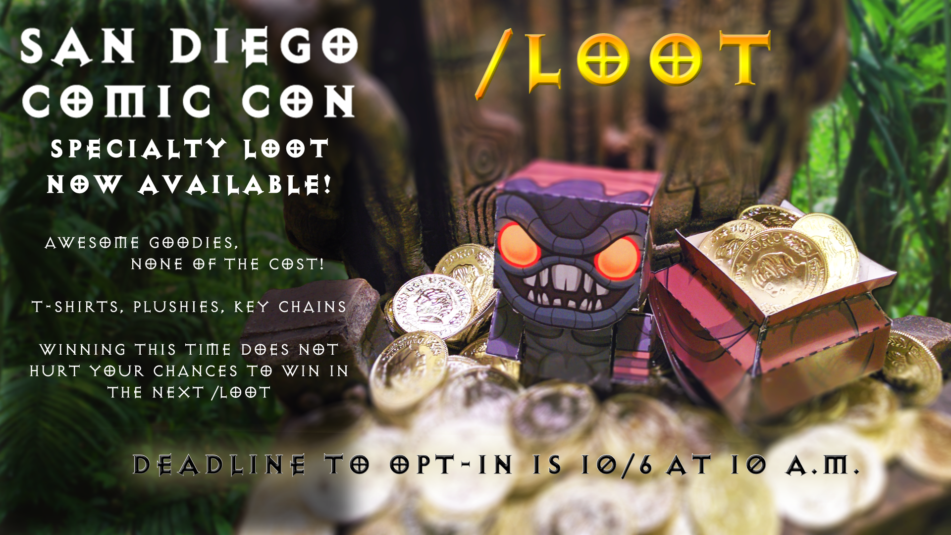 Promotional Art Created for Blizzard Austin’s SDCC /Loot Raffle Displayed on Monitors Throughout the Building