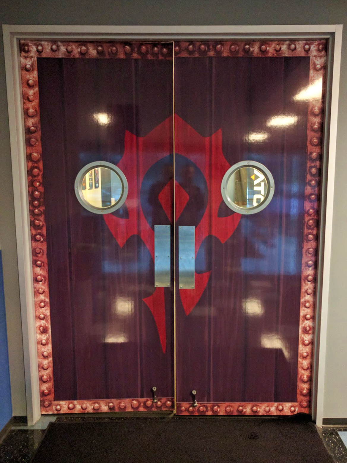 Horde Themed Exterior Door to Garrison Break Room