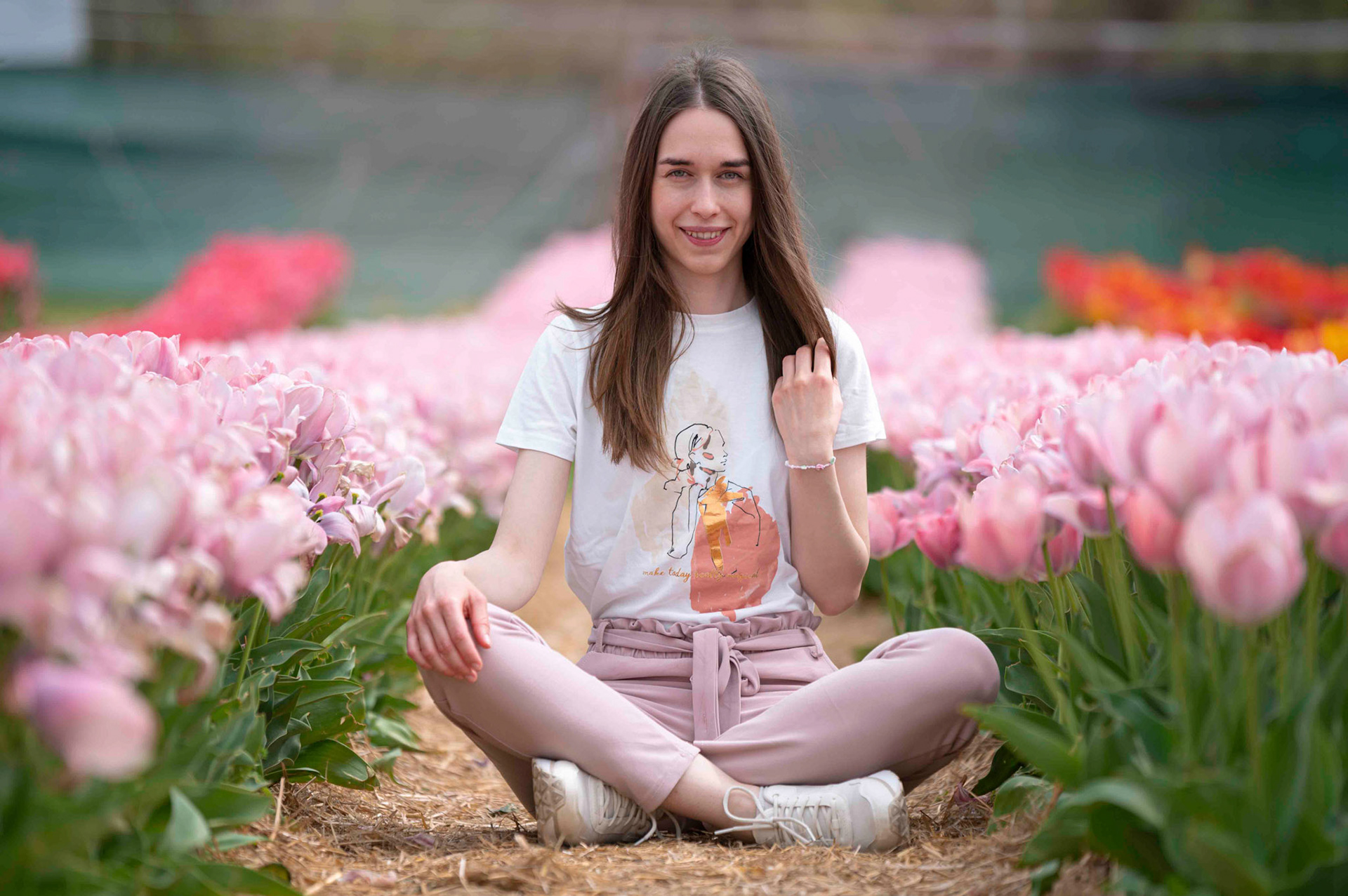 Réka tulipánföldön