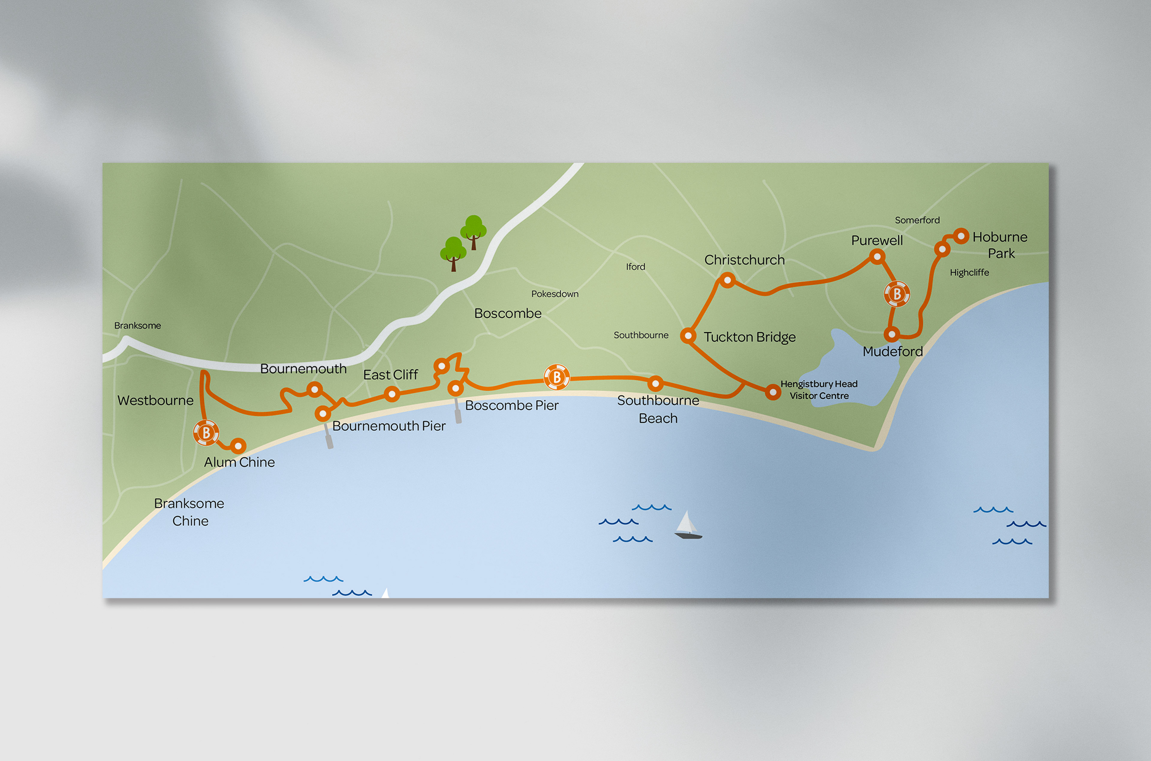 Fun bus map, summer bus map, map design, map designer, bournemouth designer, graphic designer bournemouth