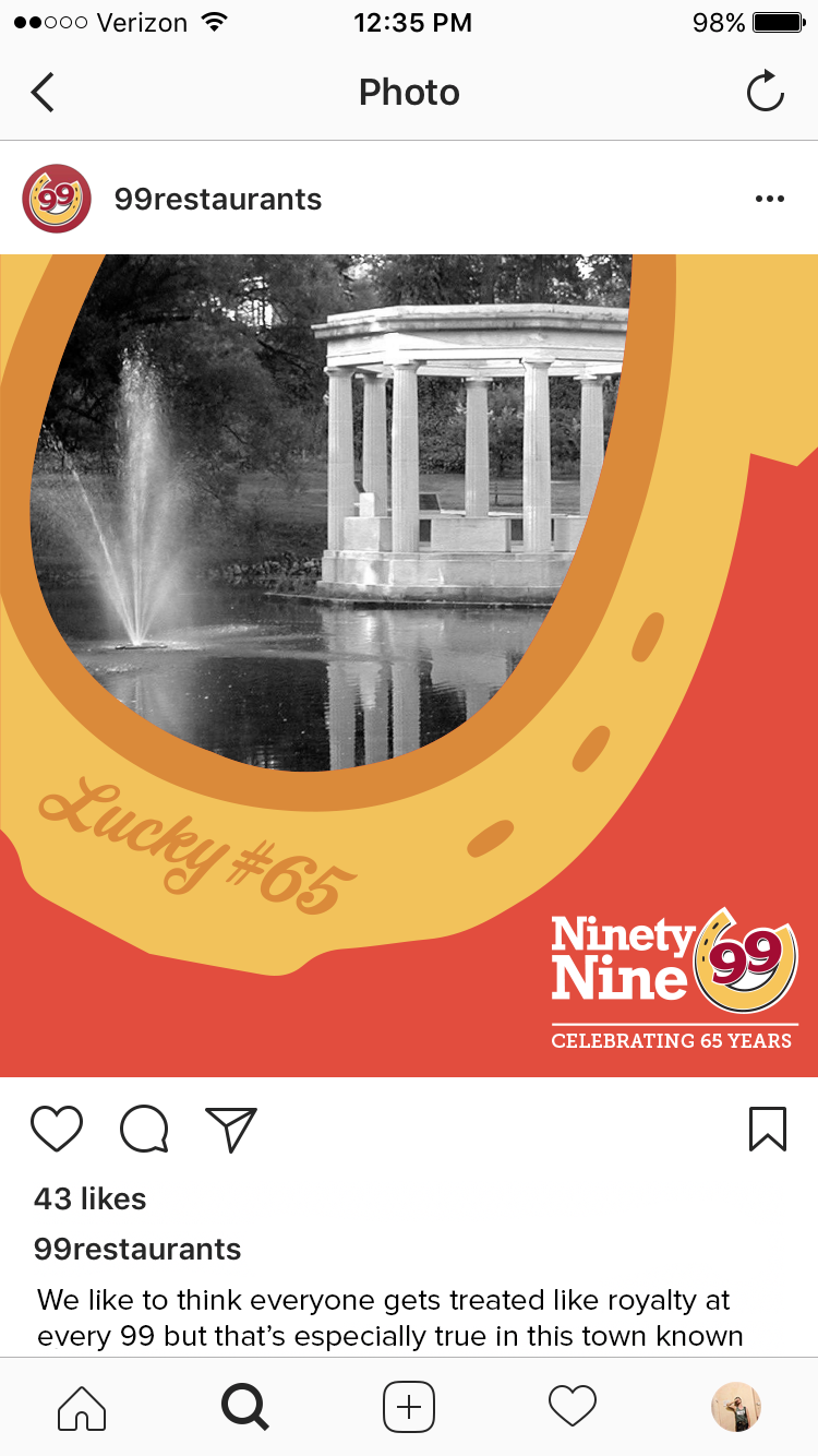 sample instagram (mobile) post with orange background
