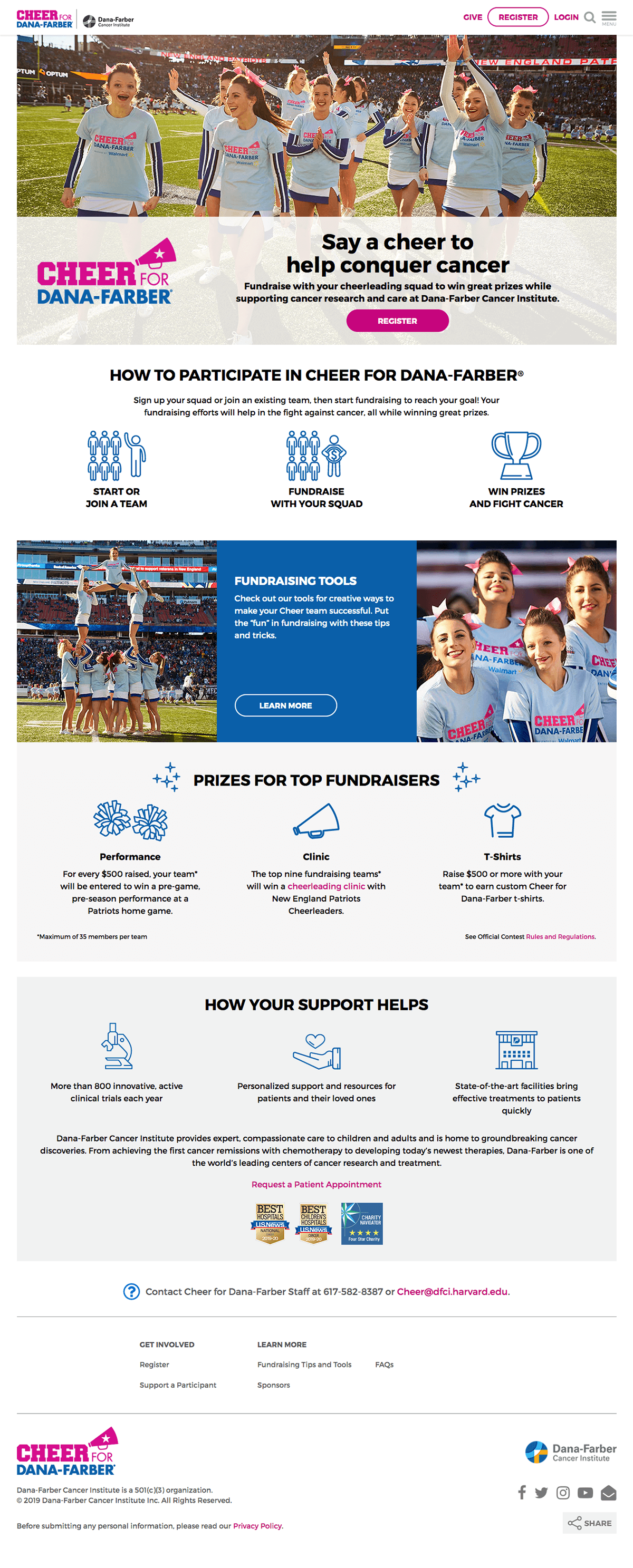 Cheer for Dana-Farber home page