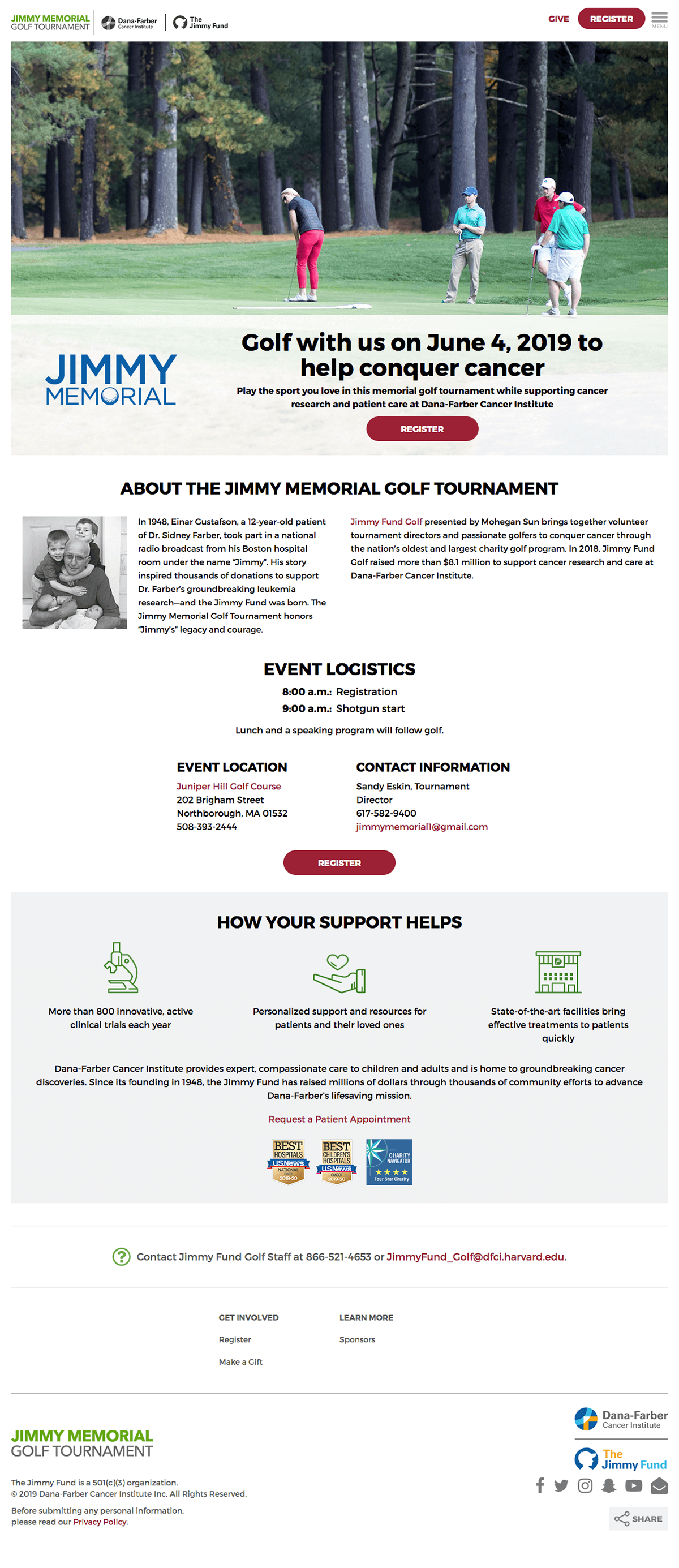 Jimmy Memorial Golf Tournament home page