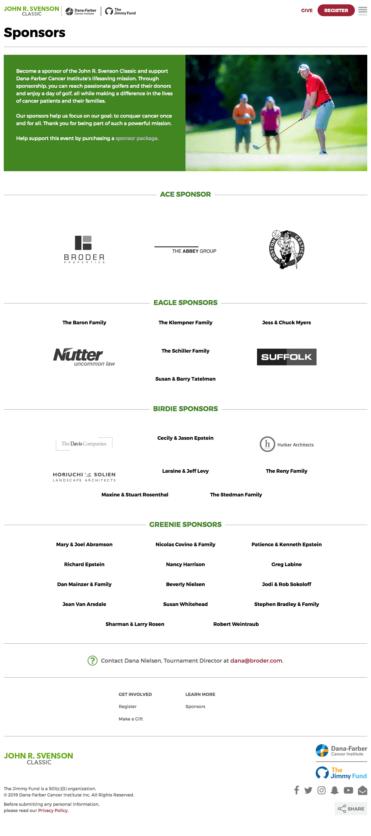 John R. Svenson Classic Sponsors page