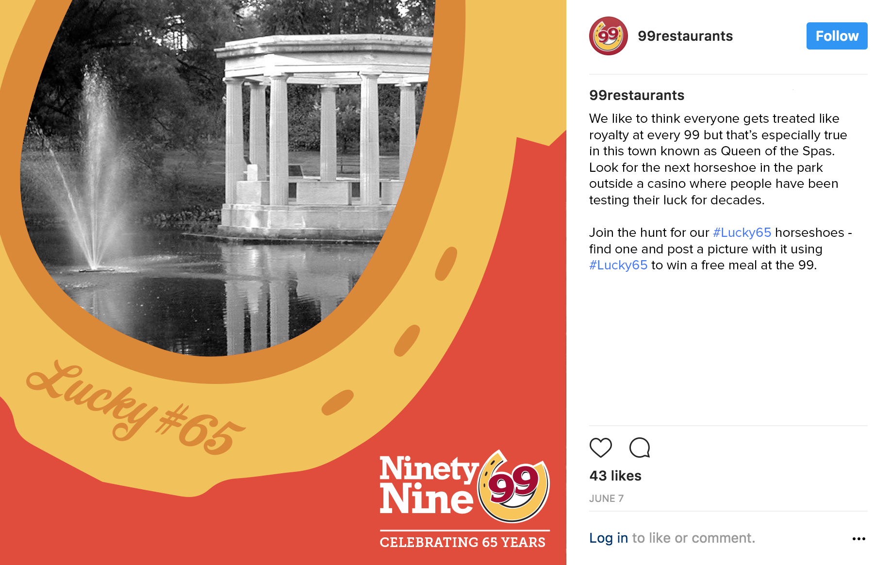 sample instagram (desktop) post with orange background