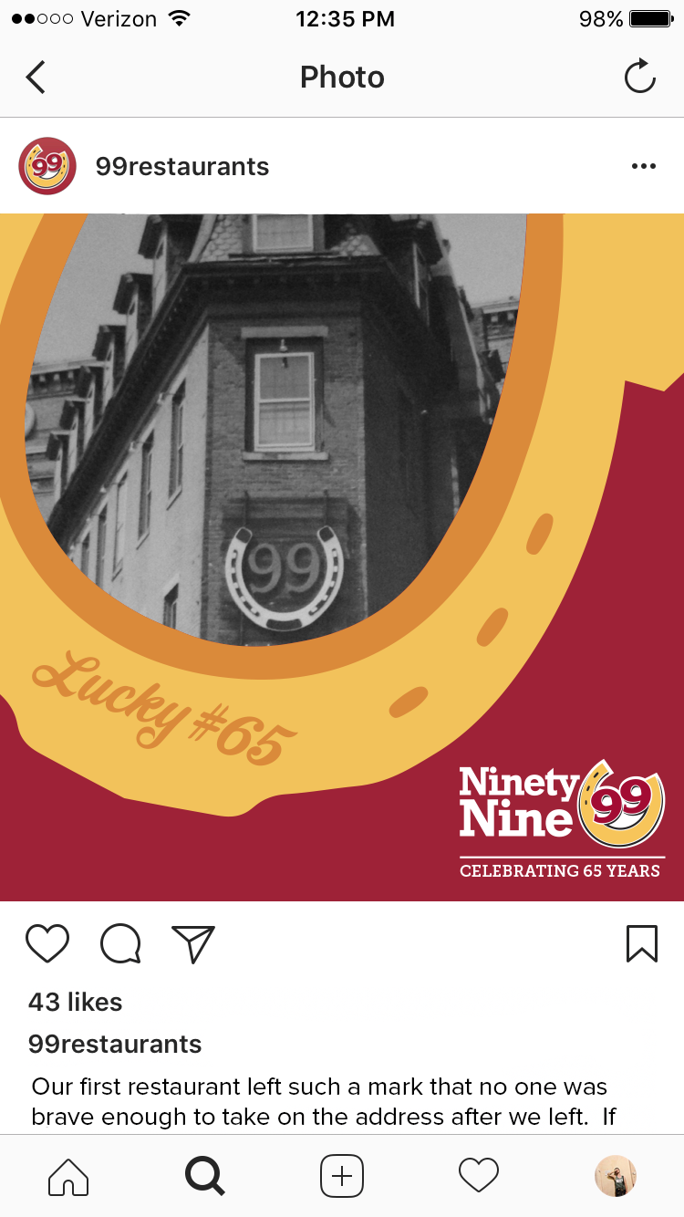 sample instagram (mobile) post with red background