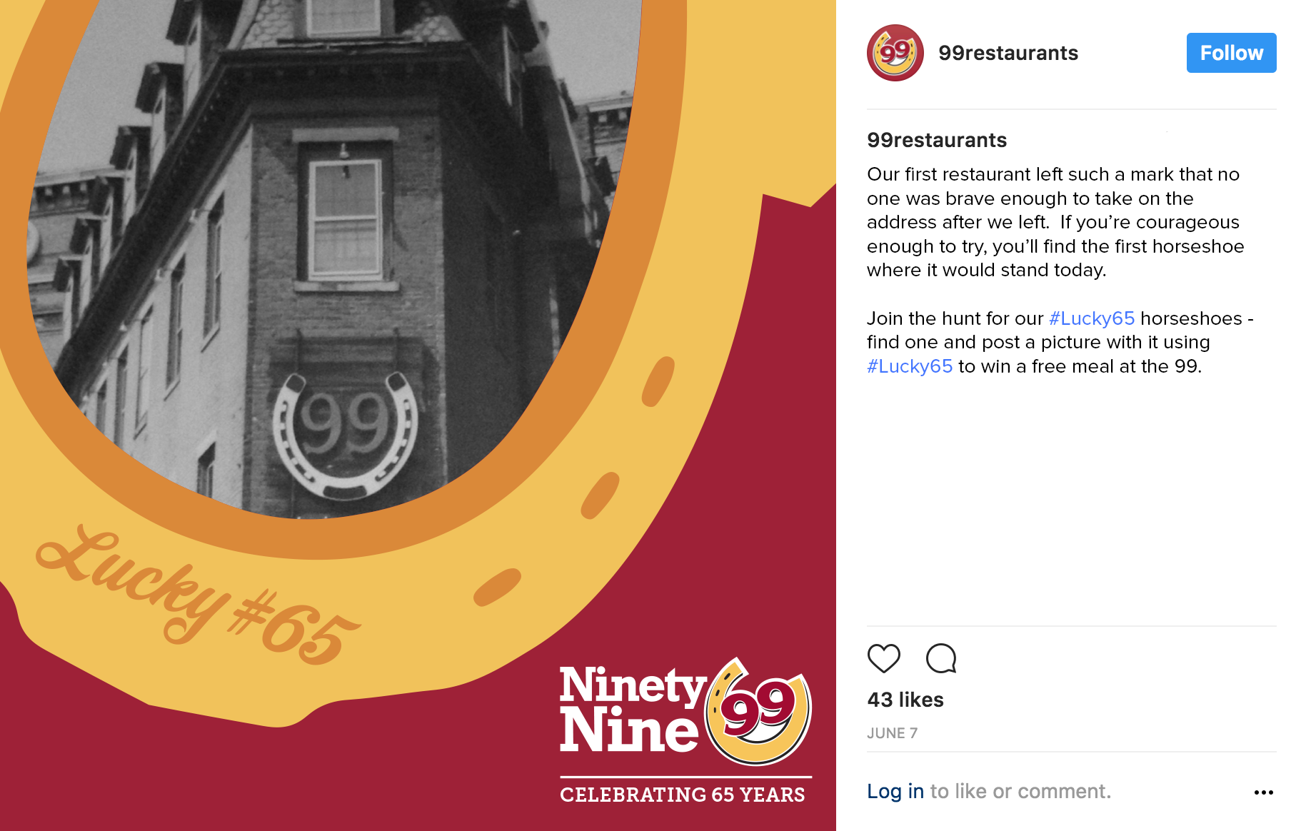 sample instagram (desktop) post with red background