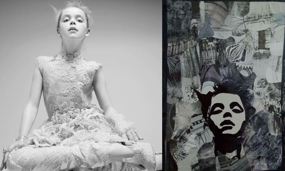 collage inspired by photograph of Kiernan Shipka by Mikael Jansson for Interview magazine