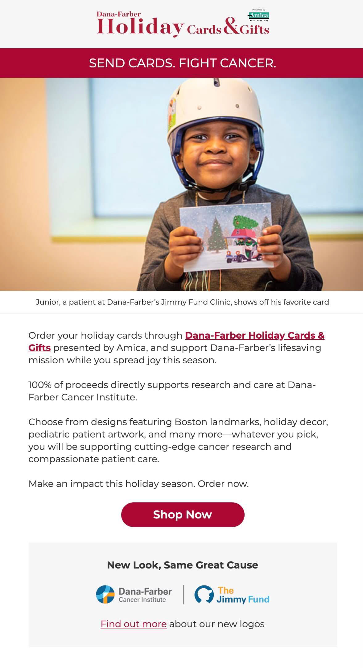 Dana-Farber Holiday Cards & Gifts email