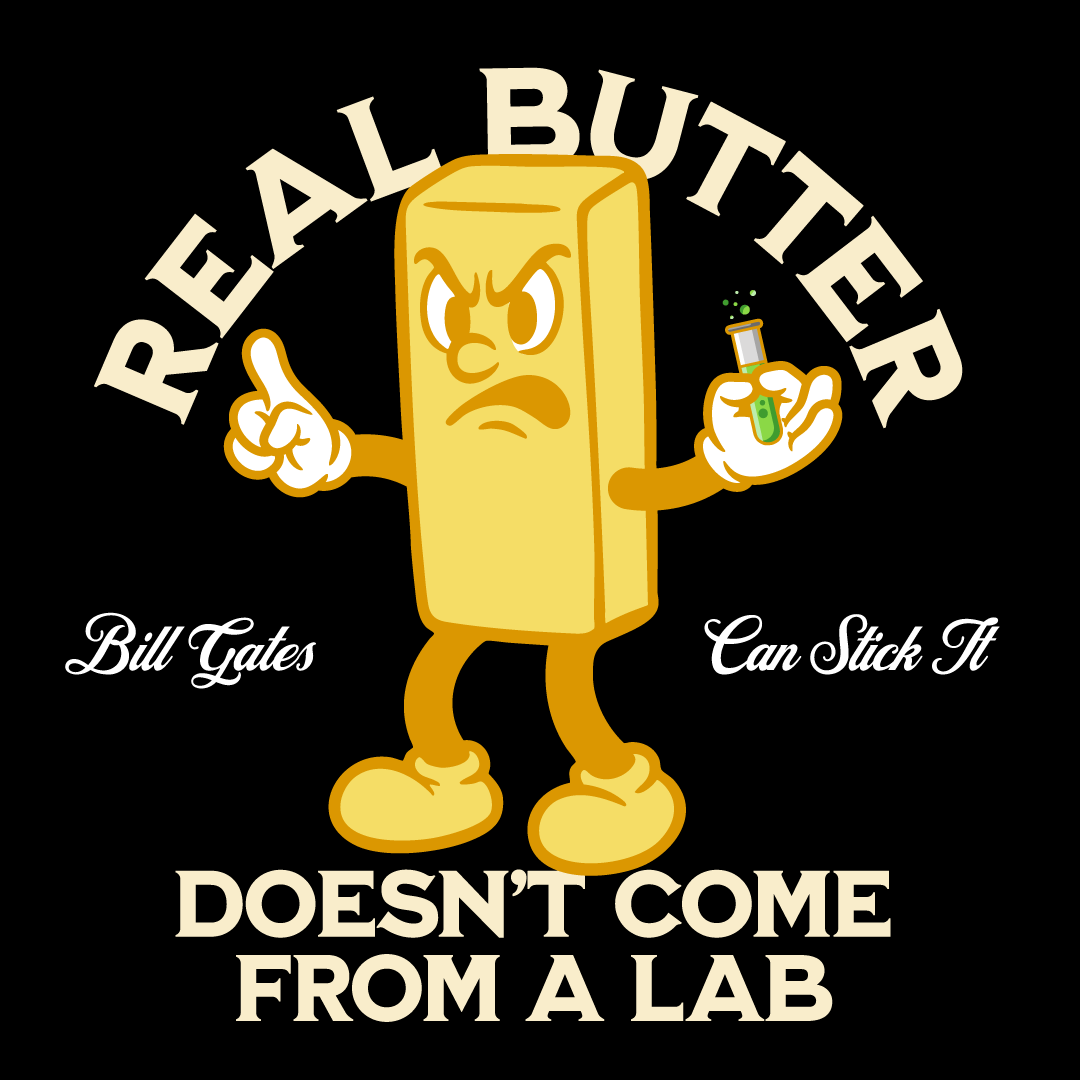 editorial illustration against lab-grown food