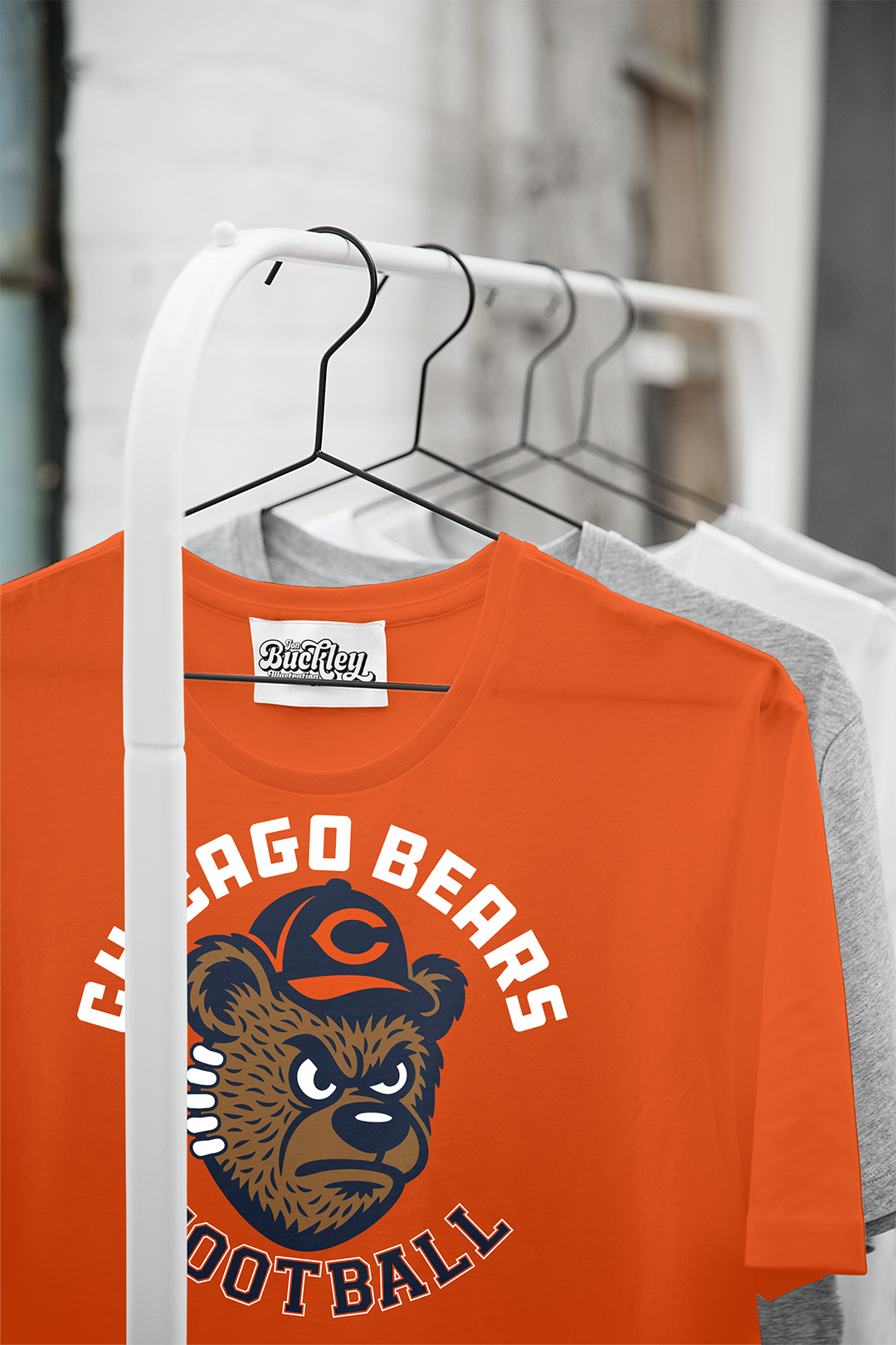vintage mascot logo for chicago bears football t-shirt