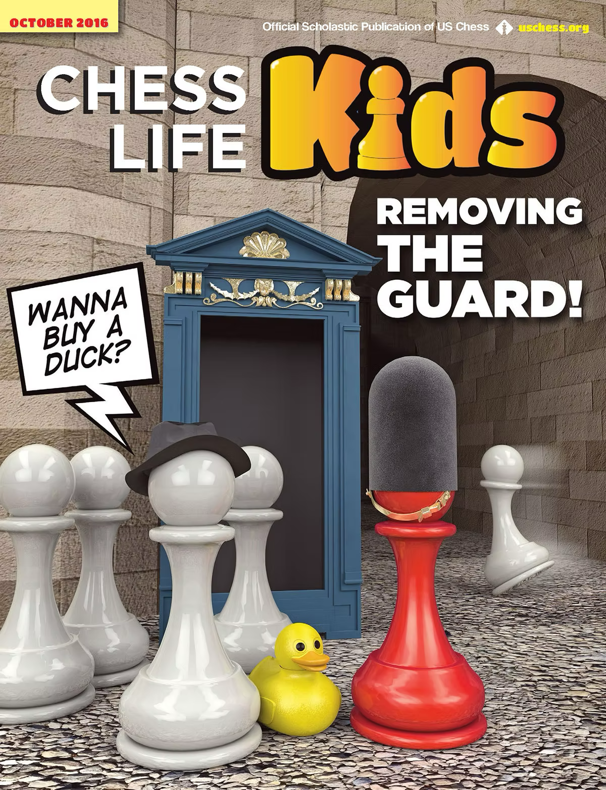 kids magazine cover illustration about chess