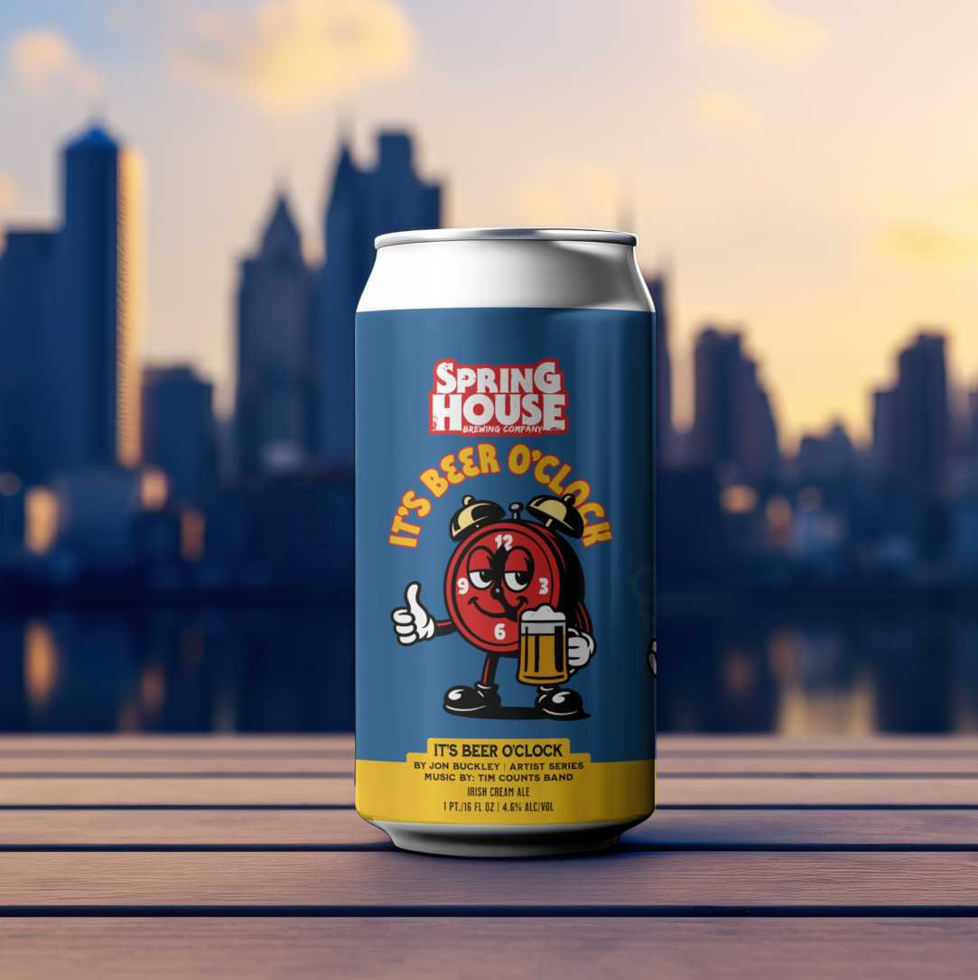 vintage mascot beer can label illustration