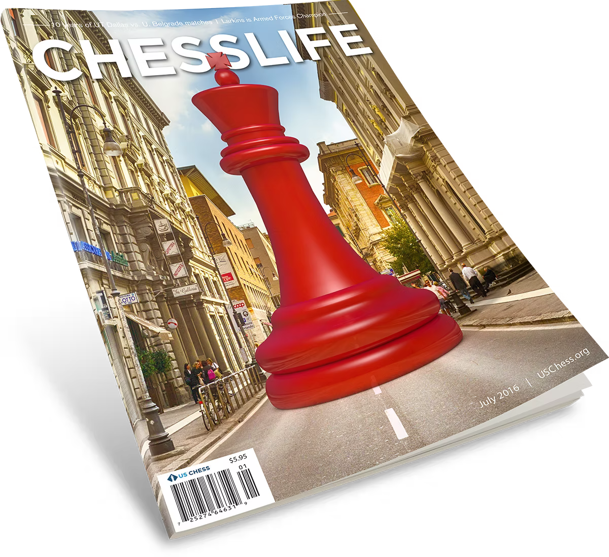 magazine cover illustration about chess in cities