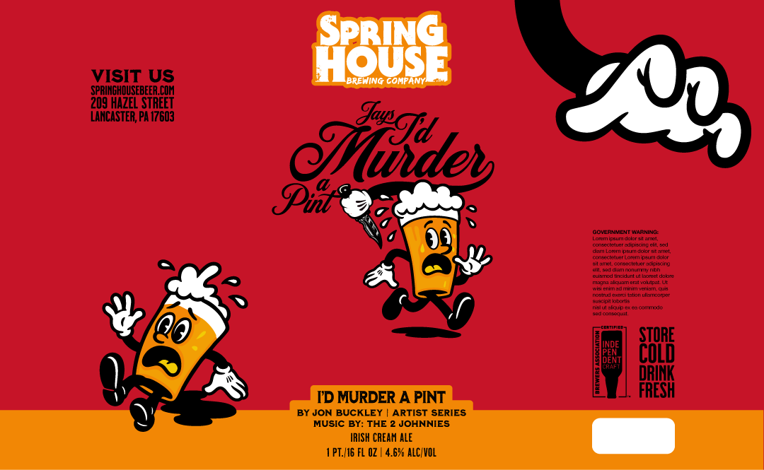 vintage mascot beer can label illustration