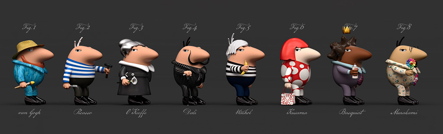 fun 3d cartoon characters of famous artists 
