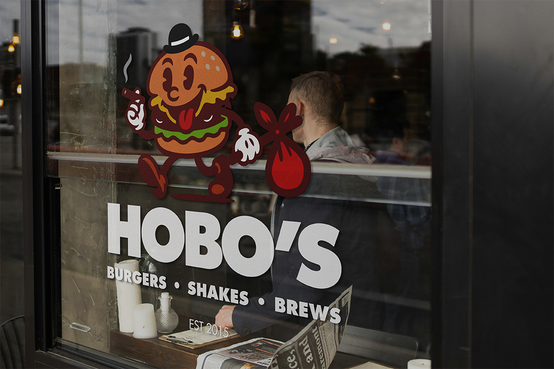 vintage mascot character logo brand redesign for restaurant 