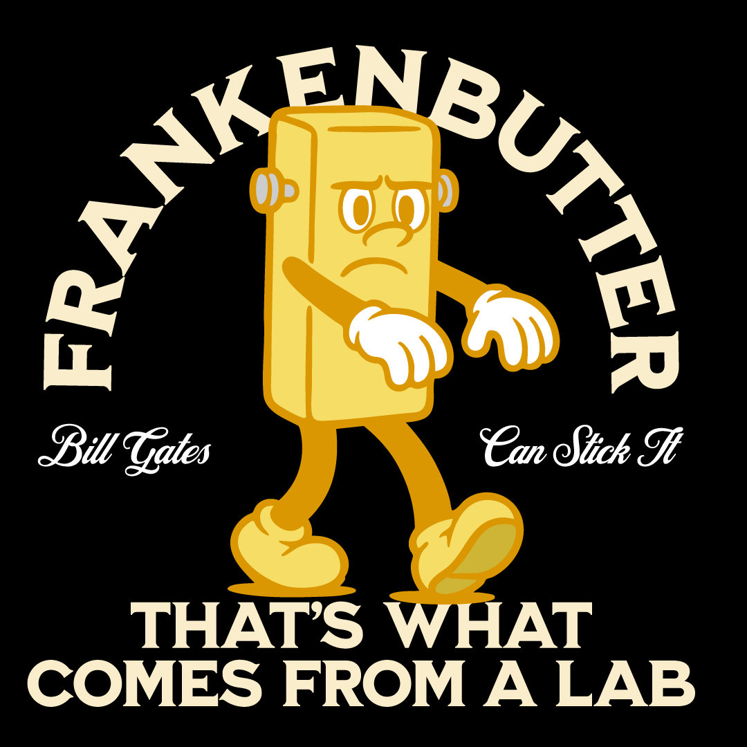 editorial illustration against lab-grown food