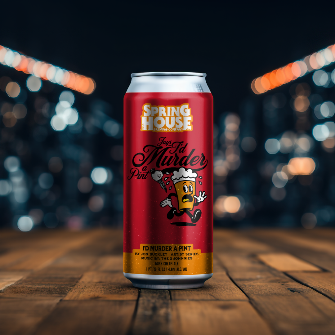 vintage mascot beer can label illustration