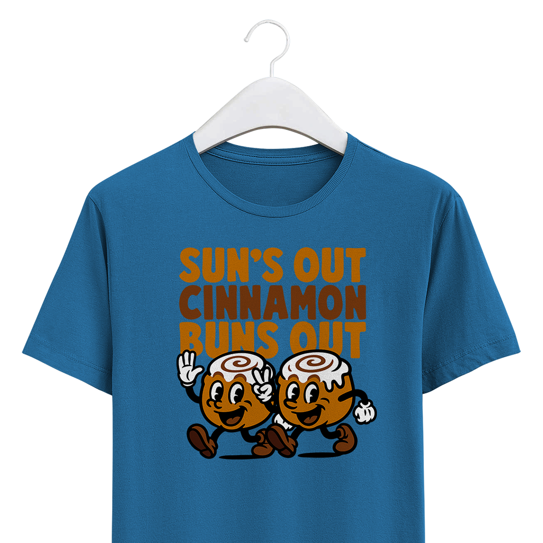 fun food illustration t-shirt about cinnamon buns