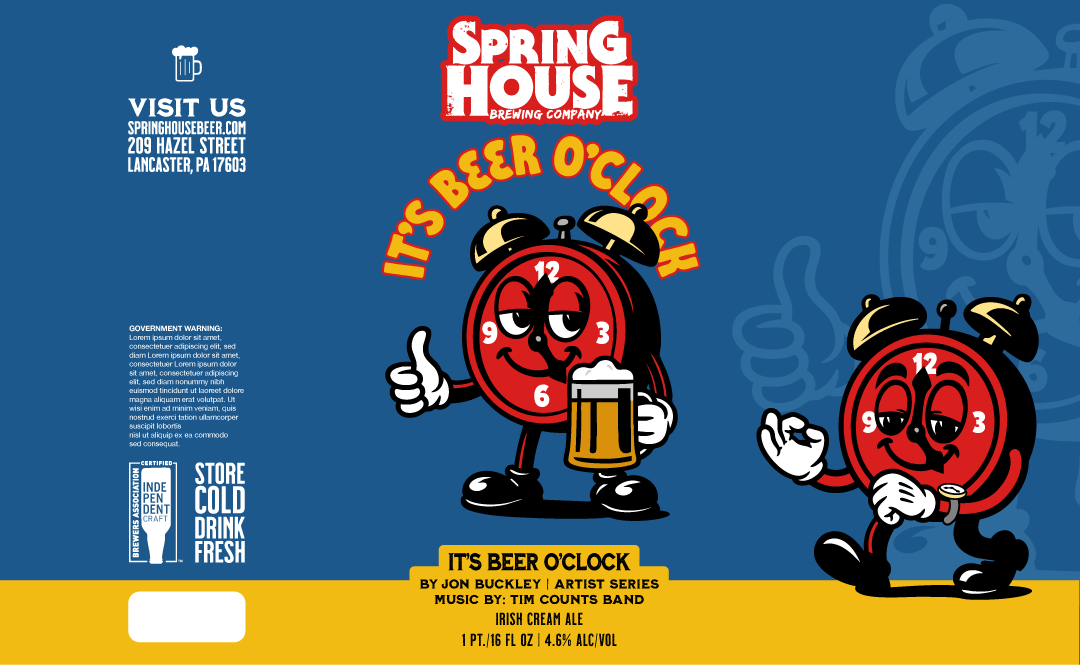 vintage mascot beer can label illustration