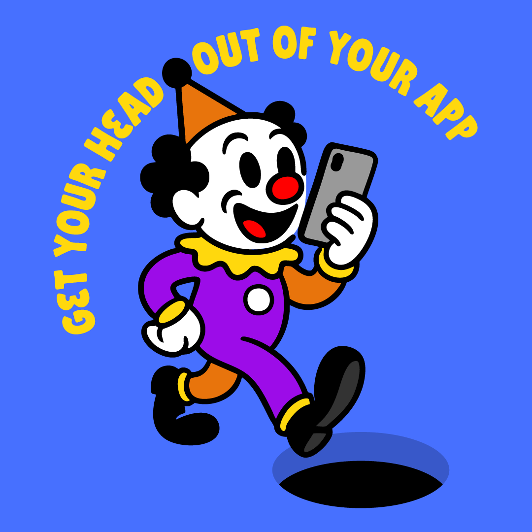 fun cartoon character illustration about technology