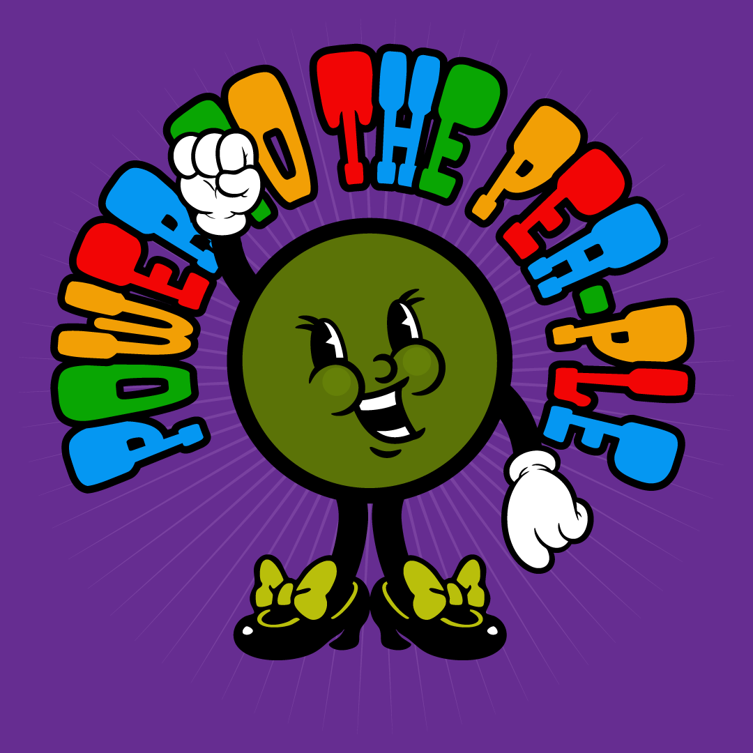 fun food illustration of peas