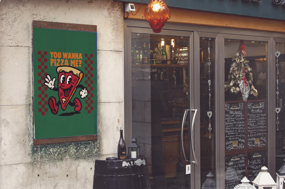 fun food illustration of pizza